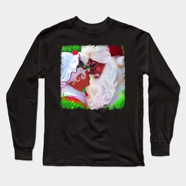 Cute Mr. And Mrs. Santa Claus Traditional Christmas Long Sleeve T-Shirt by egcreations